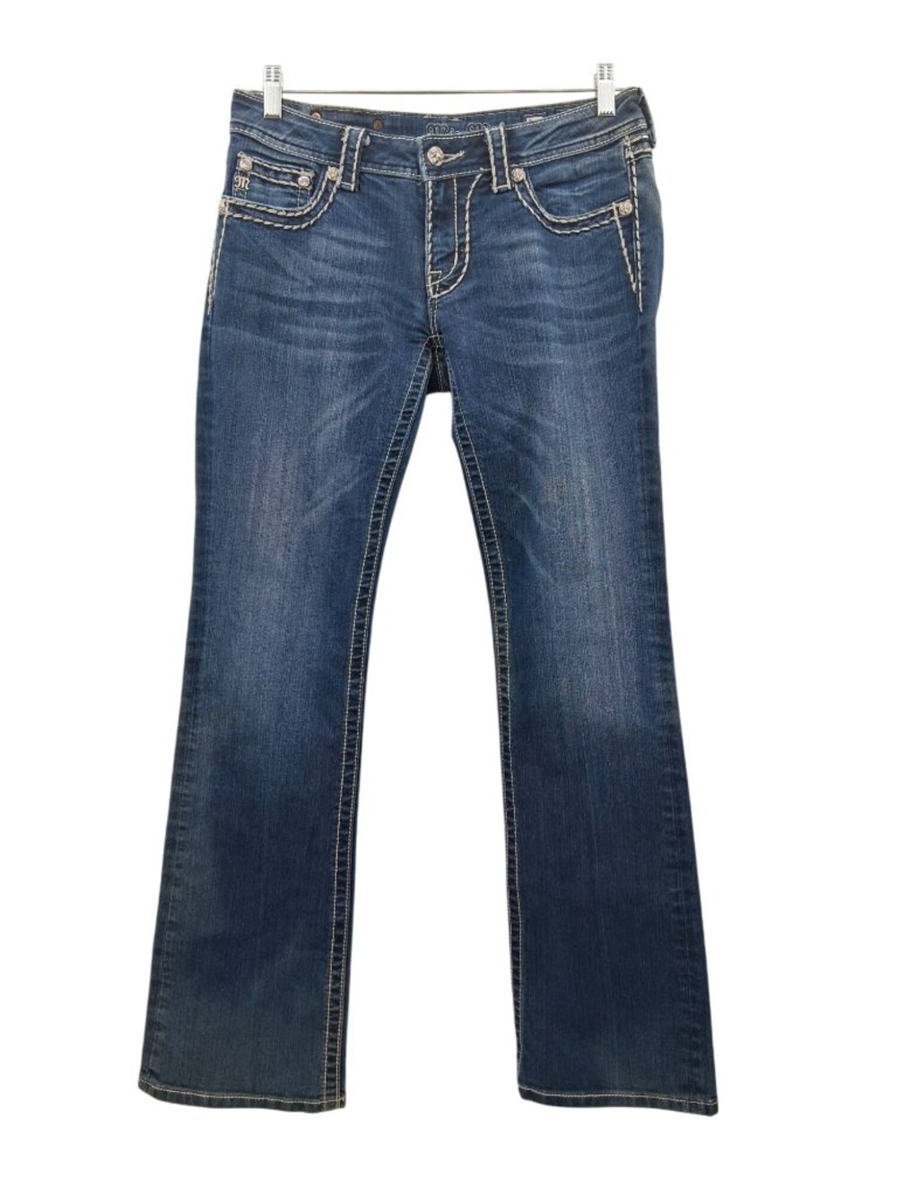 Miss Me Loose Stitch Border Bootcut Jeans Size 30